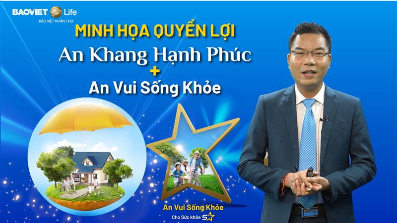 Minh họa quyền lợi sản phẩm An Khang Hạnh Phúc kết hợp An Vui Sống Khỏe của Bảo Việt Nhân thọ