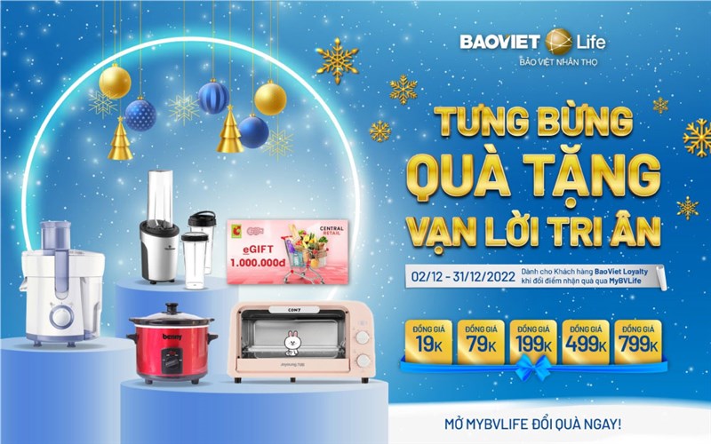 MyBVLife tặng quà đồng giá chỉ từ 19K cho khách hàng thân thiết của Bảo Việt Nhân thọ