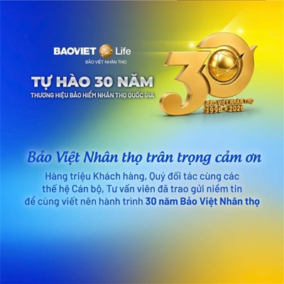 Bảo Việt Nhân thọ – 30 năm Trọn niềm tin Thương hiệu Việt