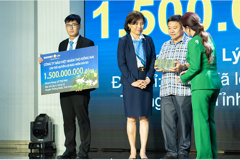 Bảo Việt Nhân thọ Đồng Nai thực hiện chi trả quyền lợi bảo hiểm rủi ro 1,5 tỷ đồng