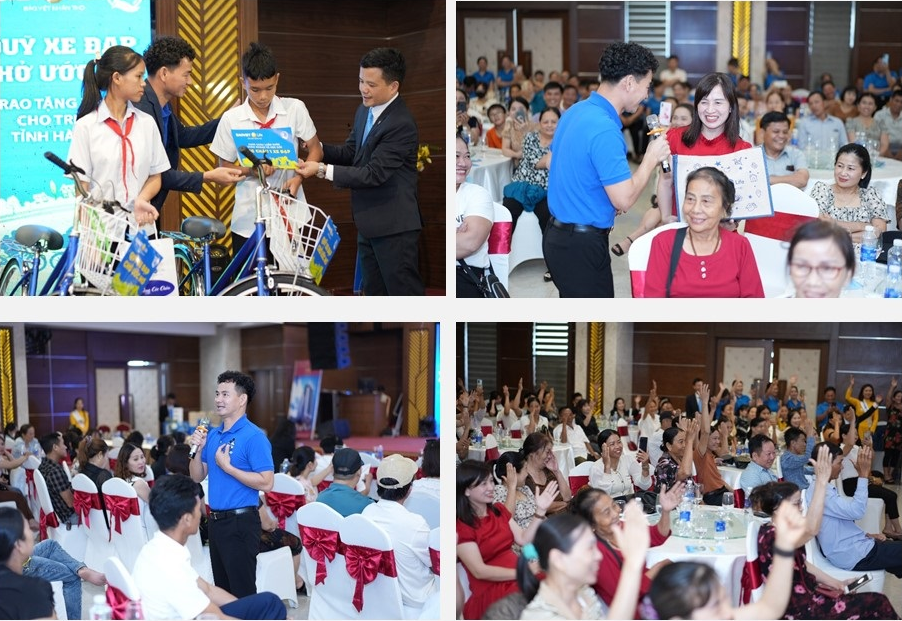 Nghệ sĩ Xuân Bắc - Đại sứ thiện chí Quỹ bảo trợ trẻ em Việt Nam tại chương trình Quỹ xe đạp chở ước mơ