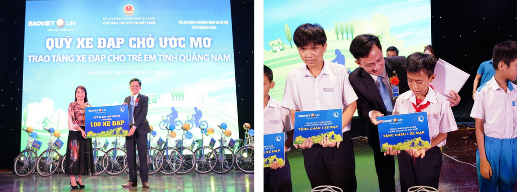 Bảo Việt Nhân thọ trao tặng học bổng từ Quỹ xe đạp chở ước mơ
