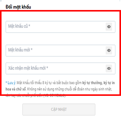 đổi mật khẩu mybvlife