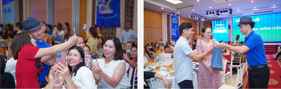 Nghệ sĩ Xuân Bắc - Đại sứ Thiện chí Quỹ Bảo trợ trẻ em Việt Nam tại chương trình "Trao Ước Mơ - Đón Hiền Tài" do Bảo Việt Nhân thọ tổ chức