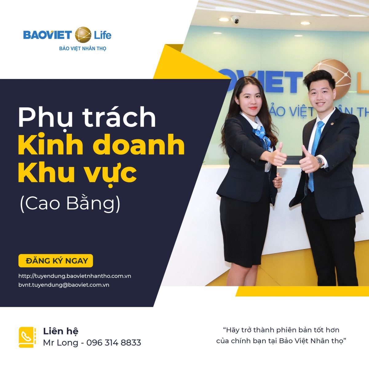 Tuyển dụng phụ trách kinh doanh khu vực tại Cao Bằng