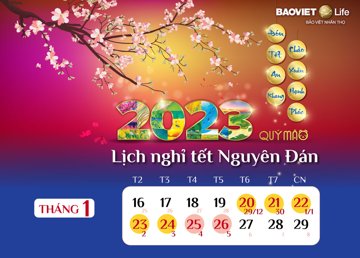 Lịch nghỉ tết nguyên đán 2023 Bảo Việt Nhân thọ Cao Bằng