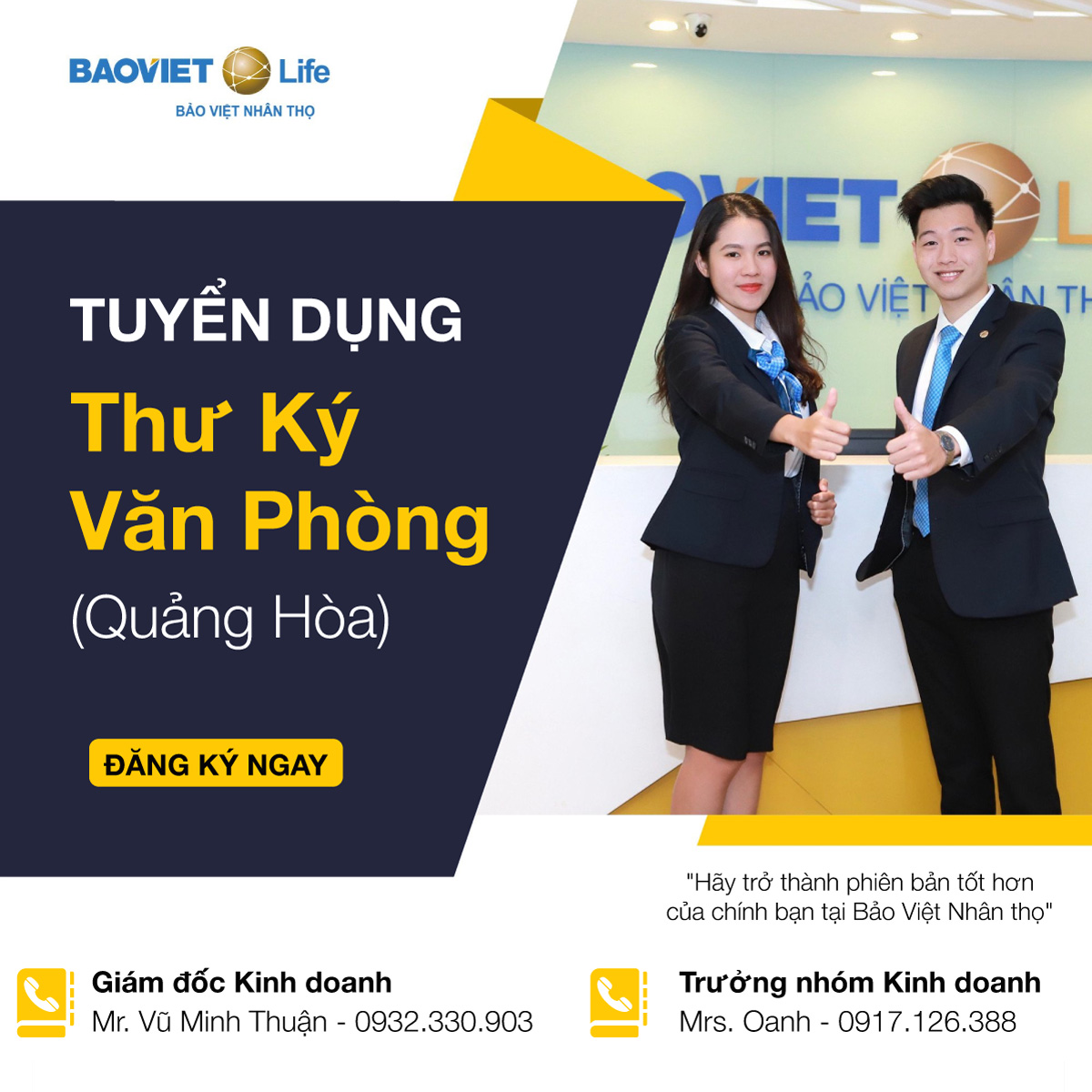 Bảo Việt Nhân thọ Cao Bằng tuyển dụng Thư ký văn phòng