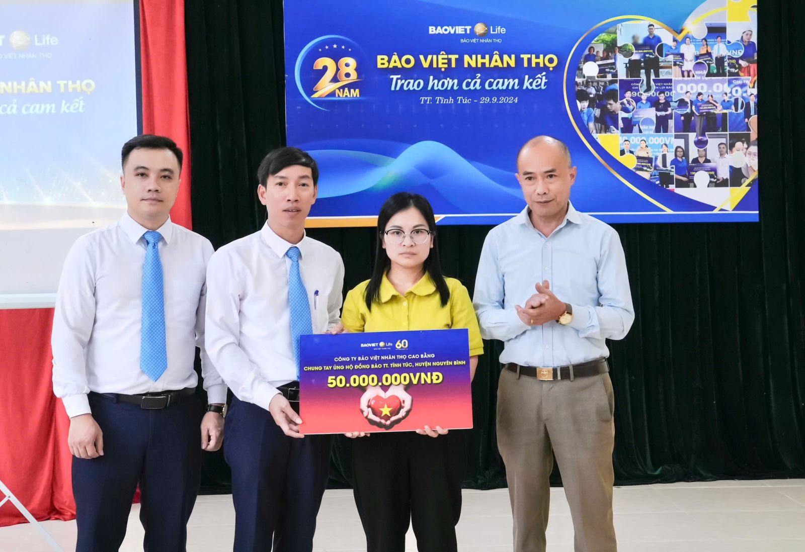 Bảo Việt Nhân thọ Cao Bằng ủng hộ 50 triệu đồng