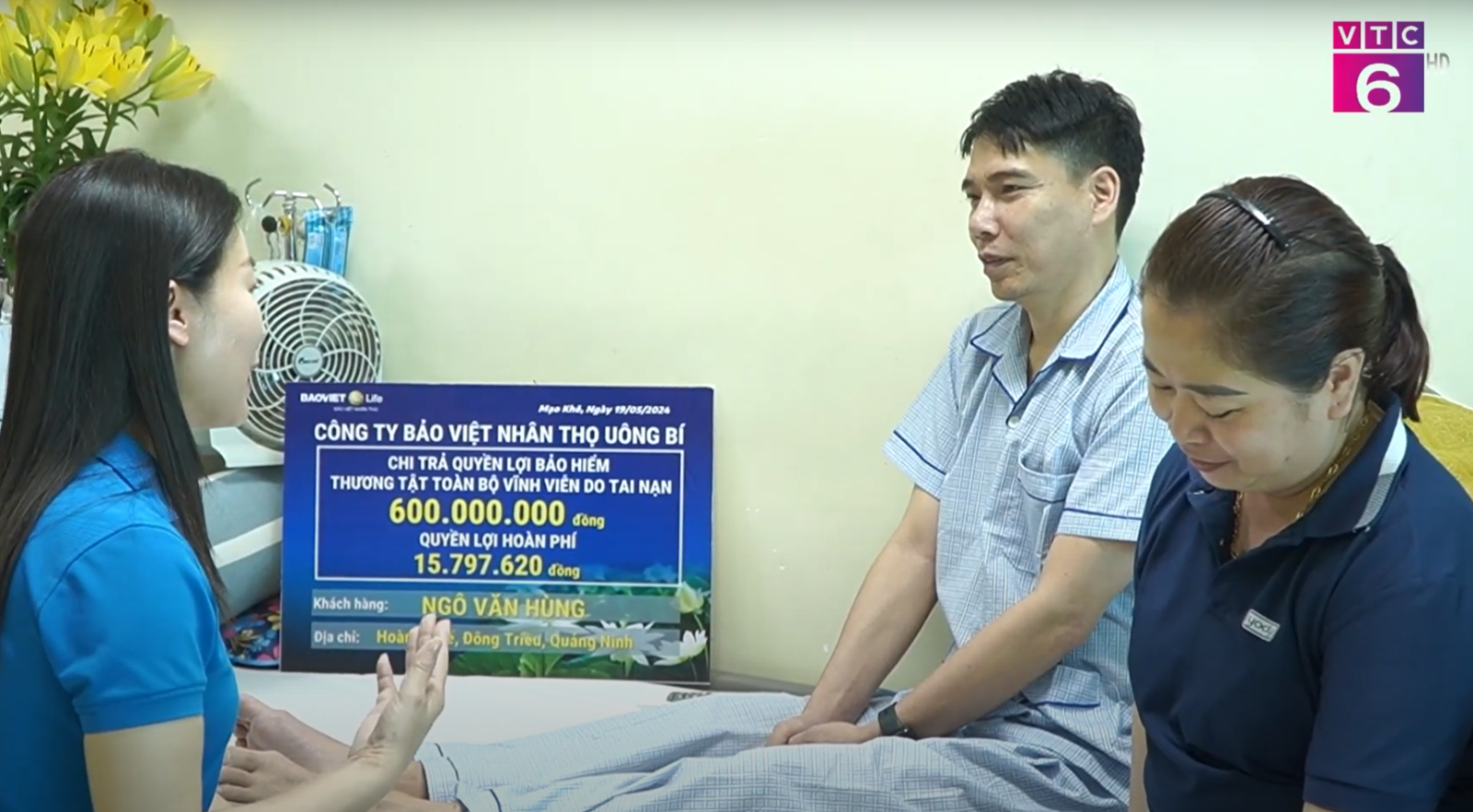 Bảo Việt Nhân Thọ chi trả quyển lợi bảo hiểm 600 triệu cho khách hàng tại Uông Bí, Quảng Ninh