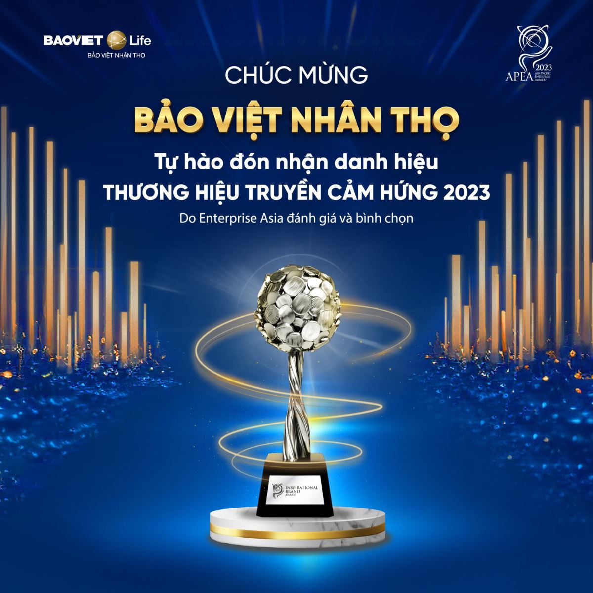 Bảo Việt Nhân thọ nhận giải thưởng "Thương hiệu truyền cảm hứng 2023"