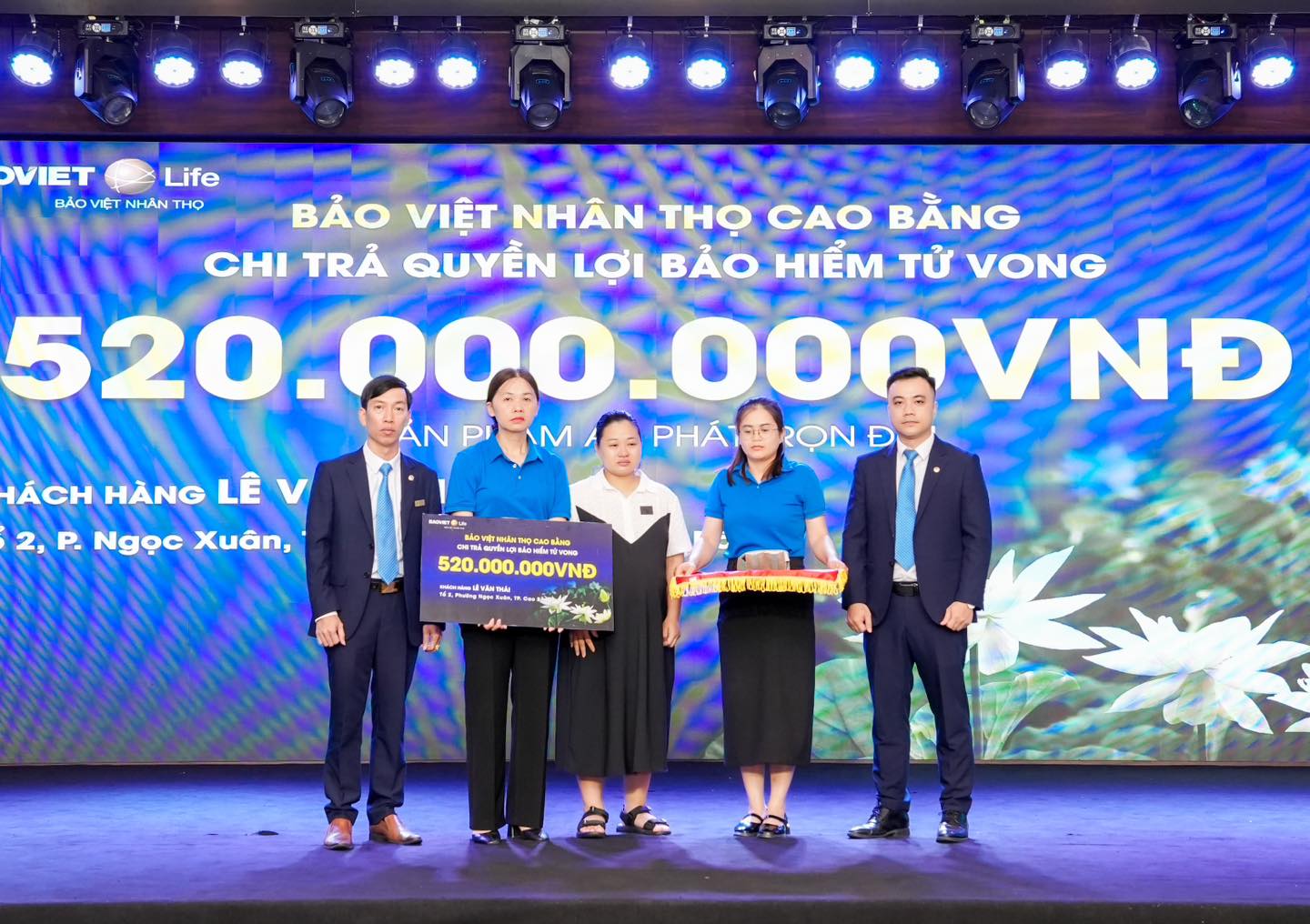 Bảo Việt Nhân thọ Cao Bằng chi trả 520 triệu đồng quyền lợi bảo hiểm tử vong