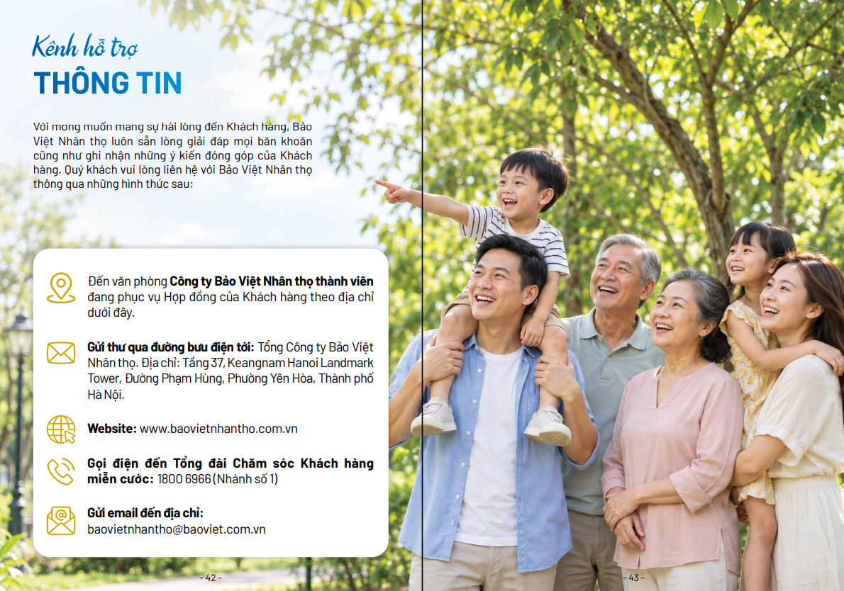 Kênh hỗ trợ thông tin của Bảo Việt Nhân thọ