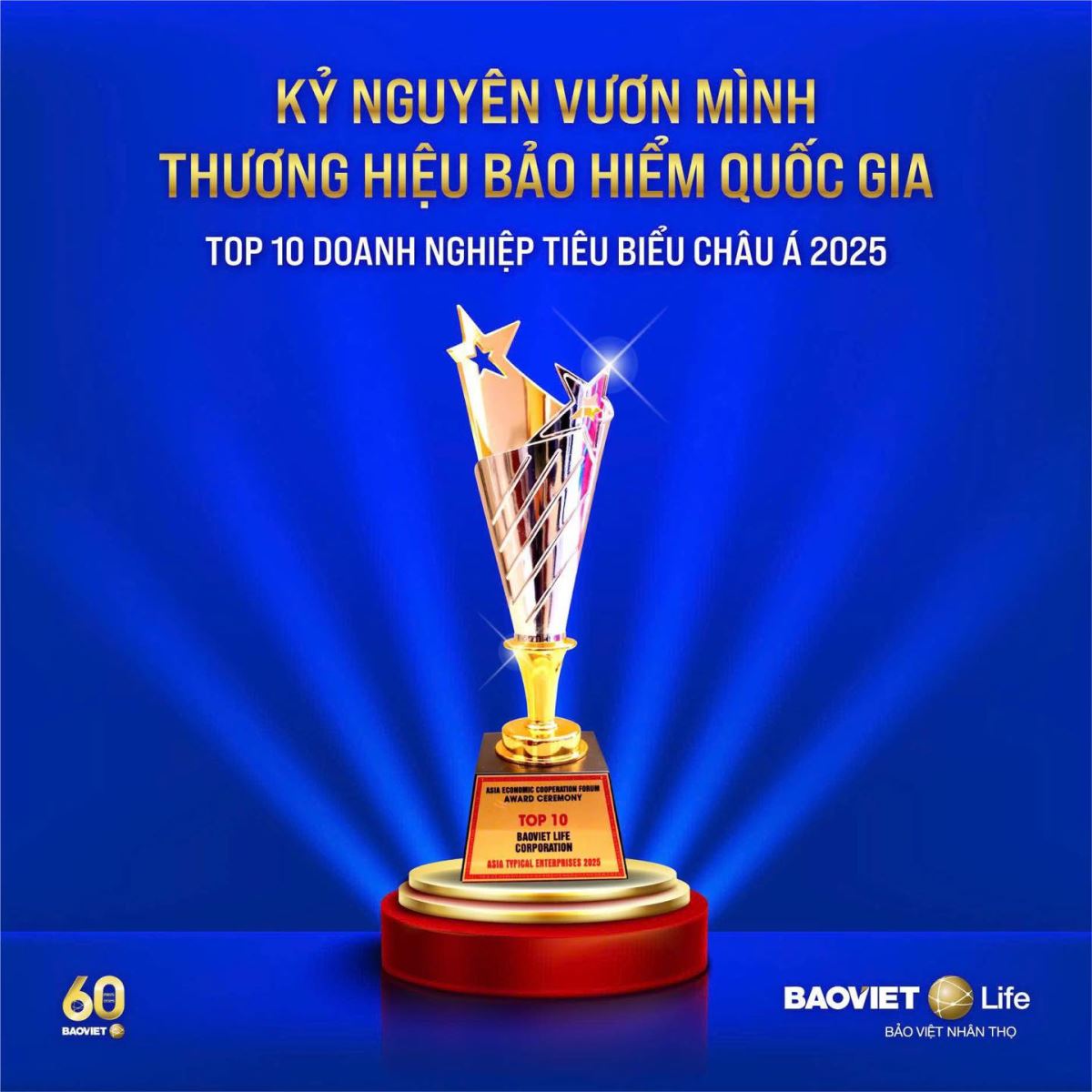Bảo Việt Nhân thọ được vinh danh Top 10 Doanh nghiệp Tiêu biểu Châu Á 2025
