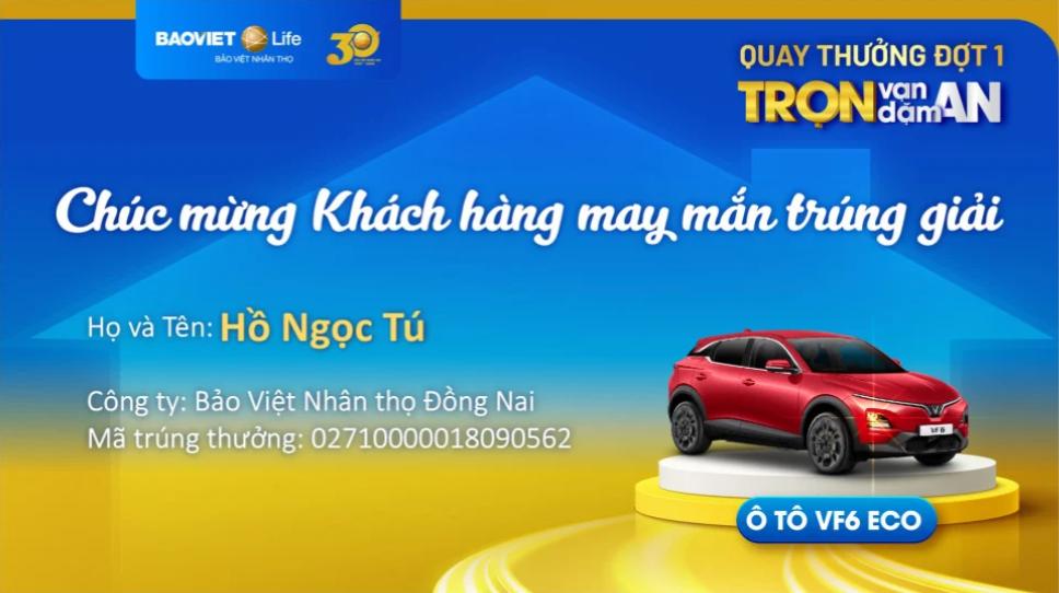 Kết quả quay thưởng Đợt 1 chương trình khuyến mại "Trọn Vạn Dặm An"