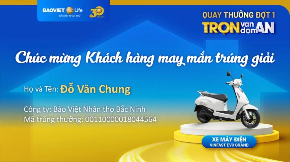 Kết quả quay thưởng Đợt 1 chương trình khuyến mại "Trọn Vạn Dặm An"
