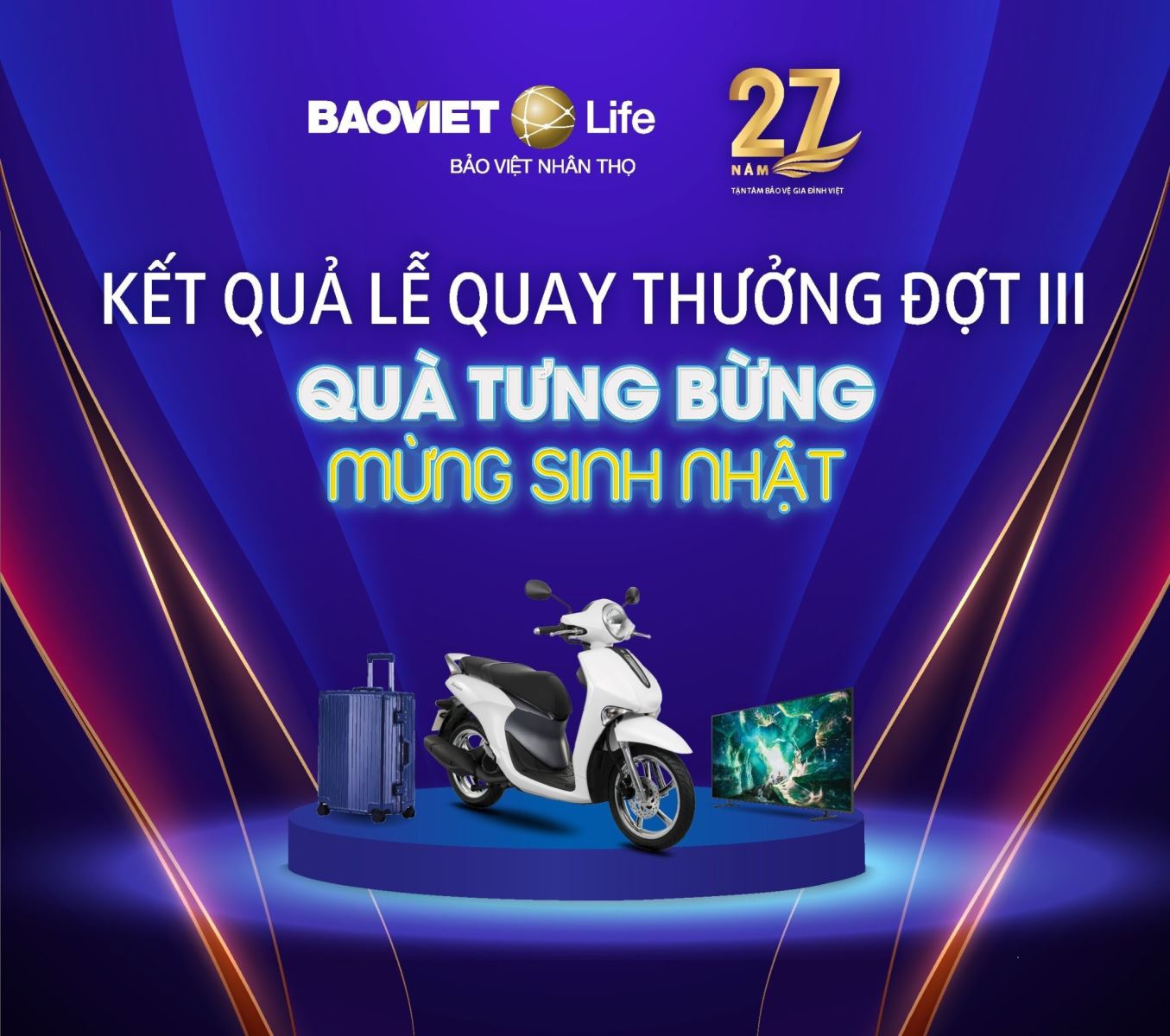 Kết quả quay thưởng Đợt 3 chương trình "Quà tưng bừng - Mừng sinh nhật"
