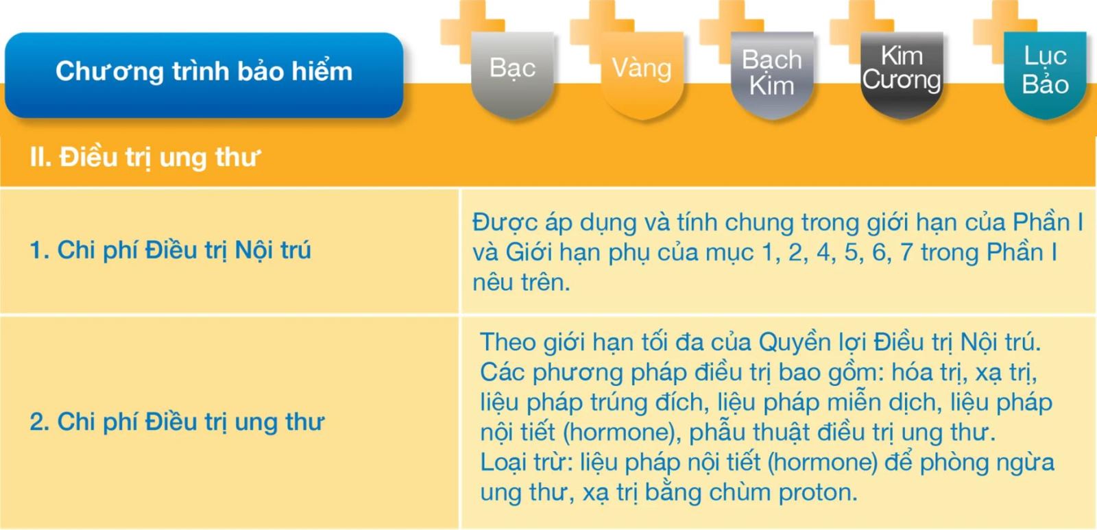 Quyền lợi điều trị ung thư An Vui Sống Khỏe +