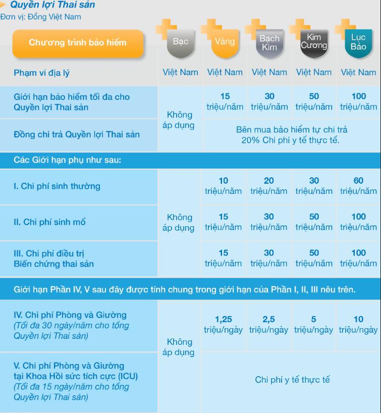 Quyền lợi thai sản An Vui Sống Khỏe +